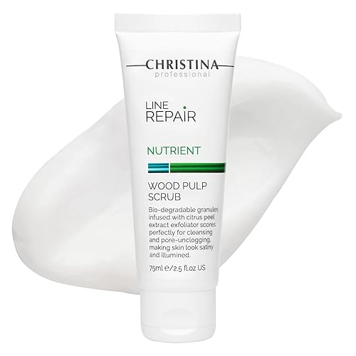 Christina Line Repair Nutrient Wood Pulp Face Exfoliator | Exfoliante suavizante de la piel para la cara | Limpieza suave, rejuvenecimiento con