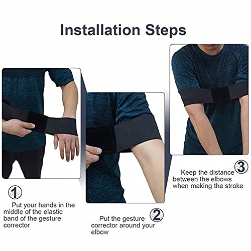 Miniatura 5 de Qeeheng Golf Training Auxiliar Cinturón De Brazo Oscilante Cinturón De, 2pcs Orrección De Postura De Swing De Golf Cinturón De Corrección De Memoria Muscular