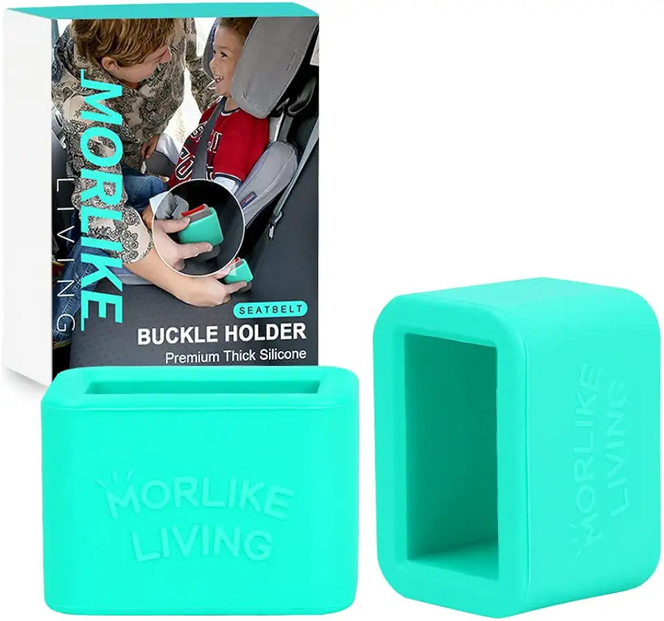 Morlike Silicone Belt Buckle Holder Booster (Light Blue, 2 Pack)