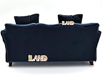 Vista 5 de iLAND Muebles modernos para casa de muñecas en escala 1/12 de sofá en miniatura para sala de estar de casa de muñecas (terciopelo azul oscuro)