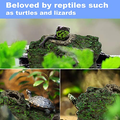Aqqa Aquarium Trunk Decoration,Resin Hideout Caves Hollow Tree Log Trunk Ornament，Driftwood For Betta Fish Reptiles Turtles (L) #TOP3
