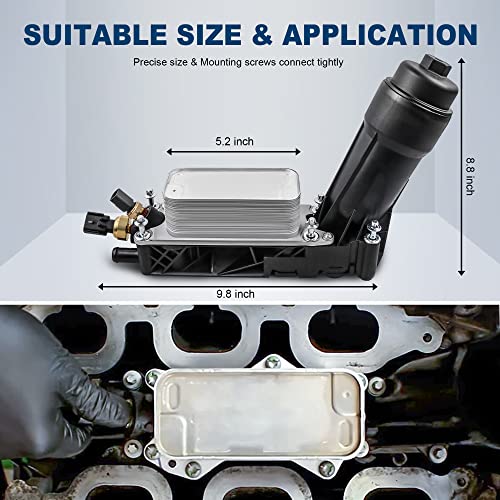 Mostplus Engine Oil Cooler Filter Housing Adapter Assembly 5184294Ae Compatible With 2011 2012 2013 Dodge Jeep Chrysler Ram 3.6L V6 Engine #TOP4