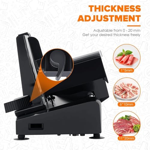 Trancheuse à viande électrique en acier inoxydable durable avec moteur 200W