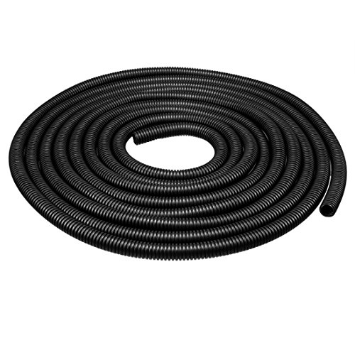 uxcell 6.7 M 12 x 15.8 mm PP Flexible Corrugated Conduit Tube for Garden,Office Black