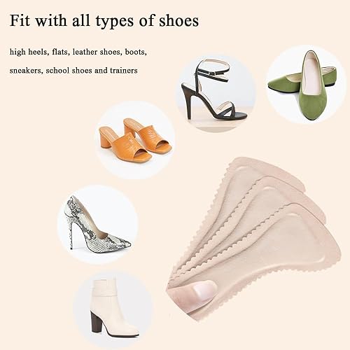 Miniatura 4 de 2 pares de inserciones de tacón alto para mujer, plantillas de amortiguación adhesivas, plantillas de zapatos sin calcetines, antideslizantes,