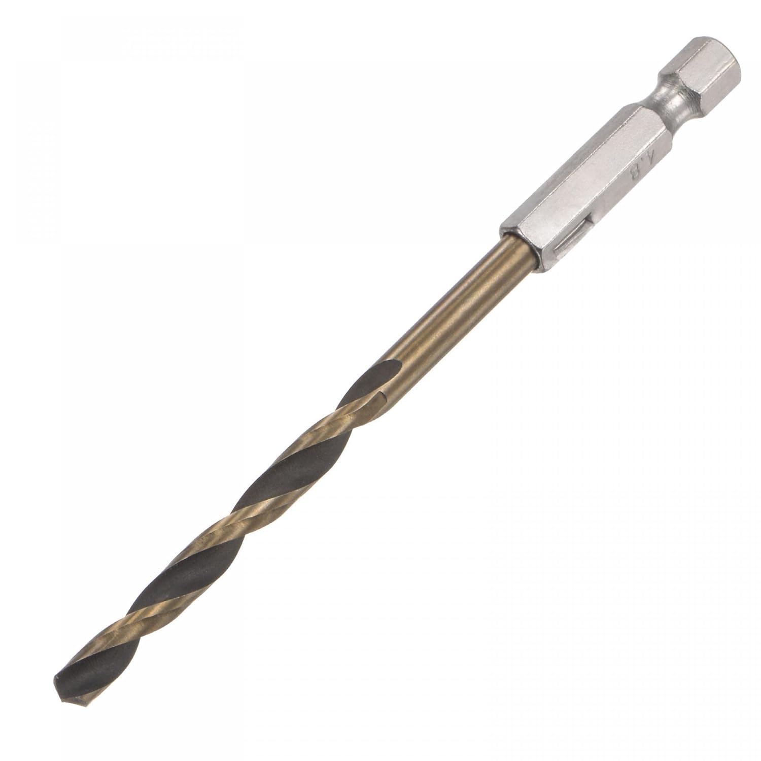 uxcell High Speed Steel Hex Shank Twist Drill Bit, 8mm Drilling Dia with 1/4 Inch Hex Shank 116mm Length