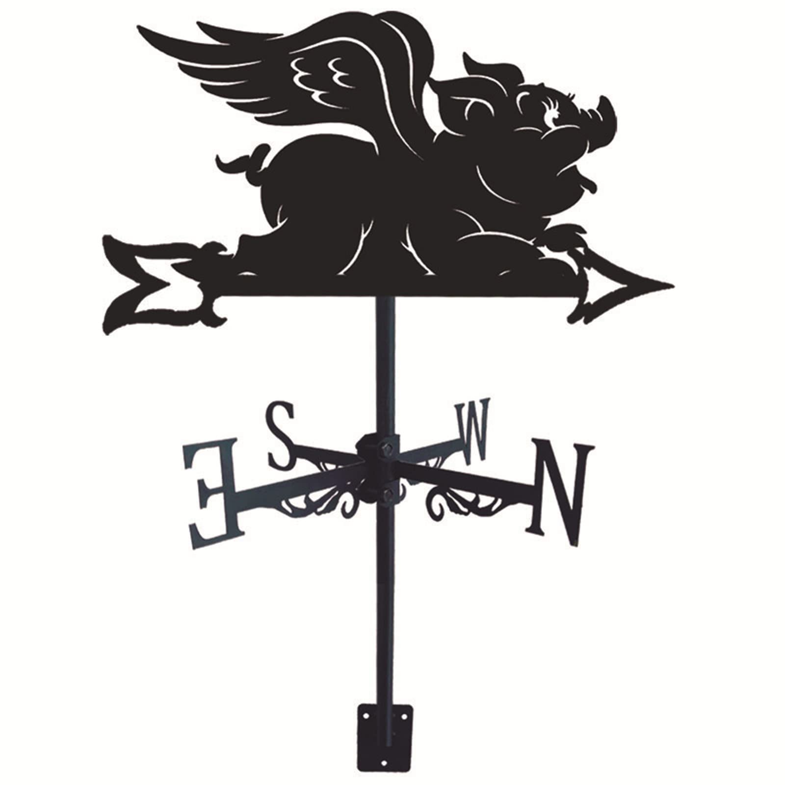 WIQUYBML Weathervane for the Garden Metal Weather Vane Stainless Steel Wind with Roof Mount Decor/Pig/35 * 50Cm