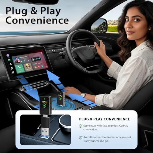 Image of Pivalo 2-in-1 Wireless CarPlay & Android Auto Adapter | Convert Wired CarPlay to Wireless | Bluetooth 5.0 Connectivity | Plug & Play | Fits 1000+ OEM CarPlay /Android Auto