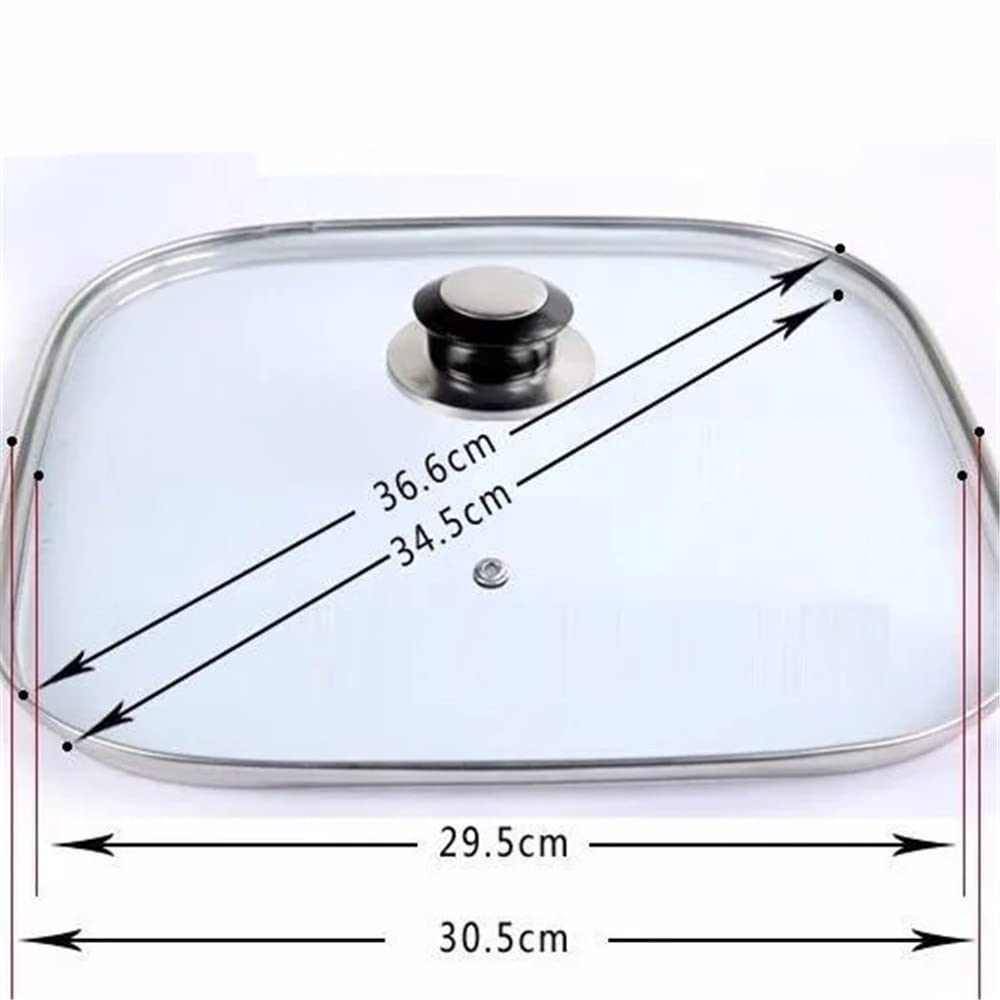 Potdeksel, Pandeksel Pandeksel Glazen Deksel Handvat Potdeksel Koekenpan Deksel Potdeksel Wokpan Deksel Roestvrij Staal Top Koekenpan Kookdeksel ( Kleur: 38 cm