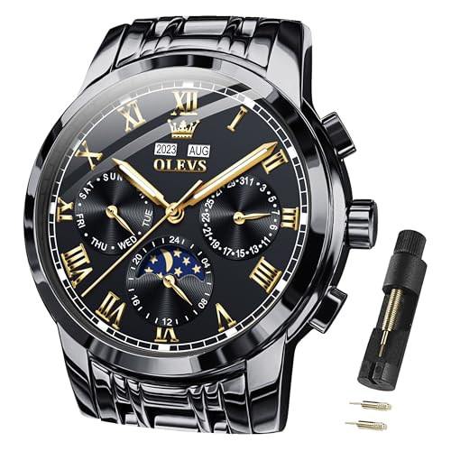 Image of OLEVS Mens Automatic Watches Self Winding Mechanical Luxury Dress Stainless Steel Waterproof Wrist Watches for Men