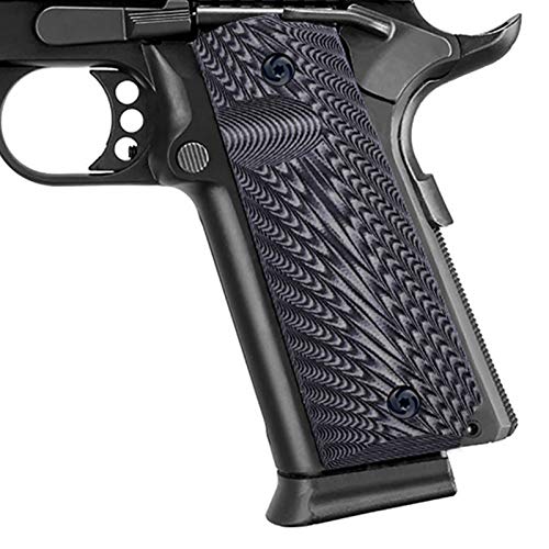 Guuun G10 Grips for 1911 Pistol Grips Full Size Government Ambi Starburst Texture - Gray/Black
