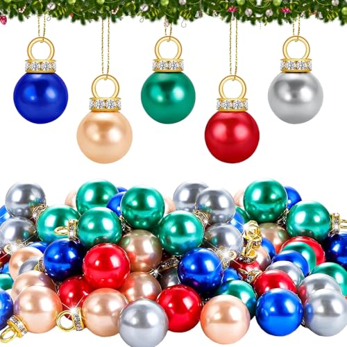 Pallina Natale 160 Pezzi Palline Natalizie 1 cm Mini Palline di Natale Infrangibili Pallina di Natalizie Colorate Plastica per Festività, Feste, Regali, Decorazioni (5 colori)