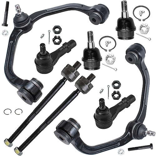 Image of Detroit Axle - Front End Suspension Kit for 1998-2011 Ford Ranger Mazda B2300 B2500 B3000 B4000 [1 Piece Design w /Coil Spring Suspension] Front Upper Control Arm Lower Ball Joint Inner Outer Tie Rods
