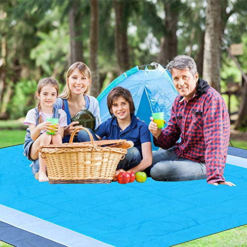 BMHNOONE Sand Free Beach Blanket, Oversize Sand Free Beach mat 82\"x79\",Portable Outdoor Beach Blanket for Beaches,Camping,Hiking and Picnic- Lightweight Quick Drying Heat Resistant - Thumbnail 4