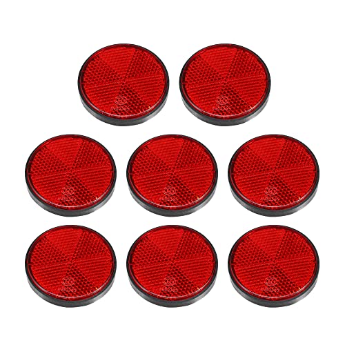 Image of X AUTOHAUX 8 Pcs Round Rear Reflectors Screw on for Cars Trailer Motorcycle