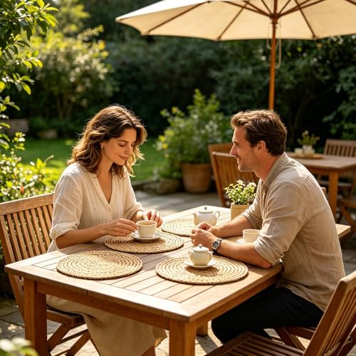 Set de 4 sets de table tissés de 33 cm pour salle à manger - 3