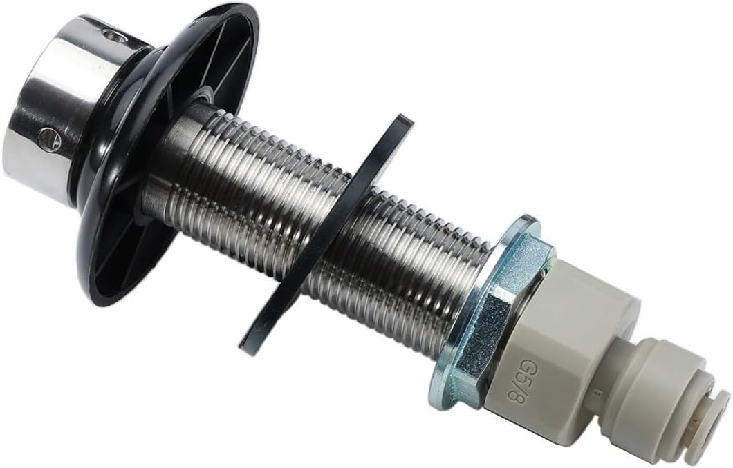 Stainless Steel Beer Shank Assembly for Kegerators and Jockey Boxes - 1/4" ID Bore with Push In Fitting and Elbow Tailpiece(8mm Push In Fitting,4 inch)