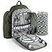 VonShef Sac à Dos de Pique-Nique Géo pour 4 Personnes - Poche Glacière Isolée et Ensemble Repas pour Pique-Nique/Extérieur/Dehors pour 4 avec Accessories