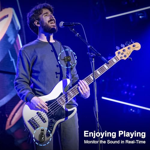 INGPARTNER Wireless in Ear Monitor System 2.4GHz Wireless IEM System with Transmitter, Clip on Receiver Auto-Pairing in-Ear Monitoring for Studio, Guitar, DJ, Live Performance