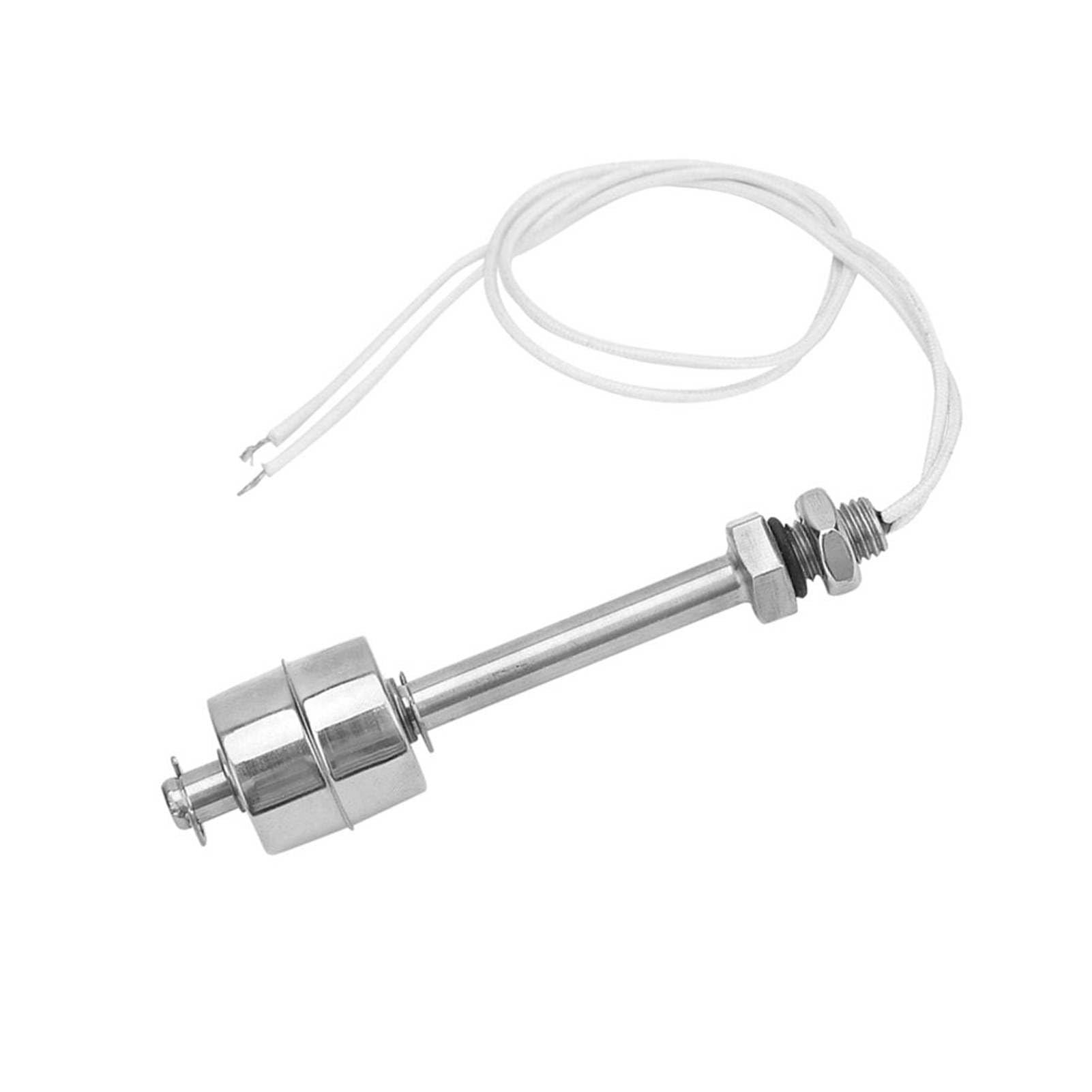 Keenso Silver Liquid Level Sensor Float Switch, 0~220V 100Mm High Temperature Resistant Stainless Steel Water Level Sensor Float Switch For Security Monitoring And Industrial Equipment Switch