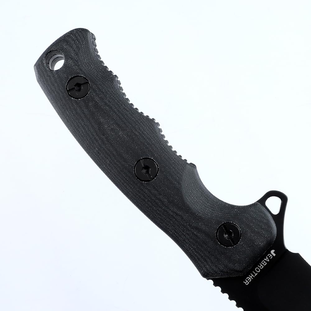 JEABROTHER Kydex Mantel Tactical Fixed Blade Messer, Alle Tang DC53 Stahl Jagdmesser Leinen Griff EDC Messer