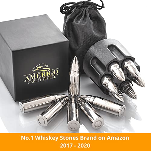 AMERIGO Gifts for Men Dad, Christmas Stocking Stuffers, Whiskey Stones, Unique, Birthday Ideas for Him Boyfriend Husband Grandpa, Cool Gadgets Presents