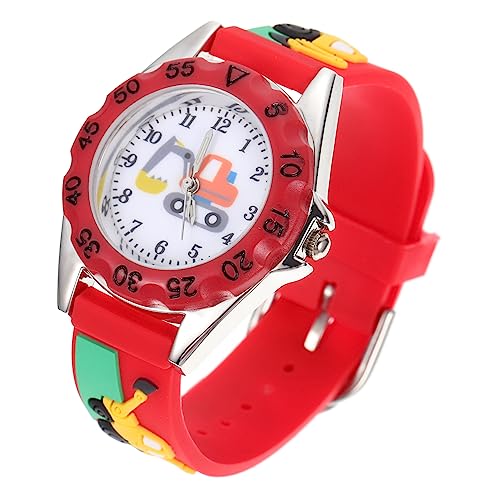 FRCOLOR Reloj electrónico de Cuarzo Infantil los Miran a Las niñas Joven Dibujos Animados pequeños Chicos Reloj Digital para niñas para Digitales Gel de sílice Rojo