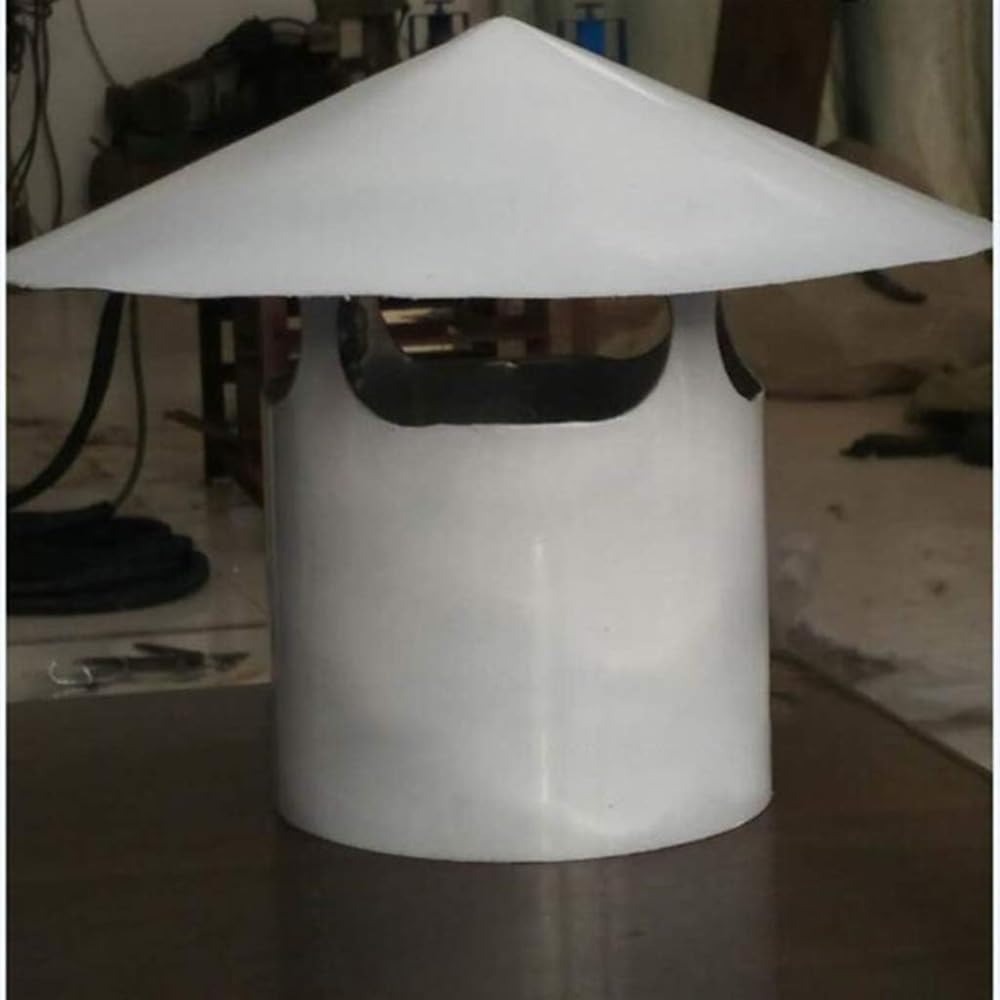 Narzędzie do kapturka kominowego, kaptur ze stopu aluminium, kaptur przeciw ptakom, kaptur kominowy, wysoka góra, uniwersalna nasadka kominowa (kolor: biały, rozmiar: 75 mm)