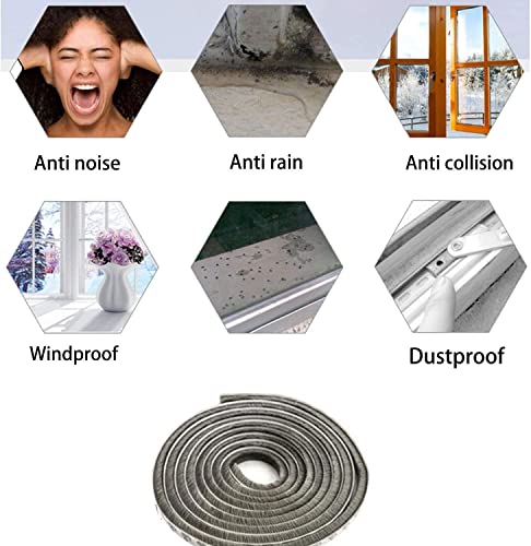 Brienstripe Self Adhesive Strip Seal Strip for Windows and Doors, Door Brush Seal Strip for Sliding Door Window Frame Wind Blocker Dust Proof Soundproof. 10 Meter