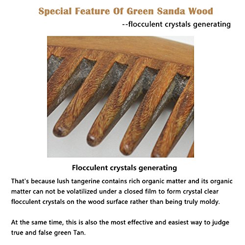 Green Sandalwood wide-tooth Natural aroma Handmade...