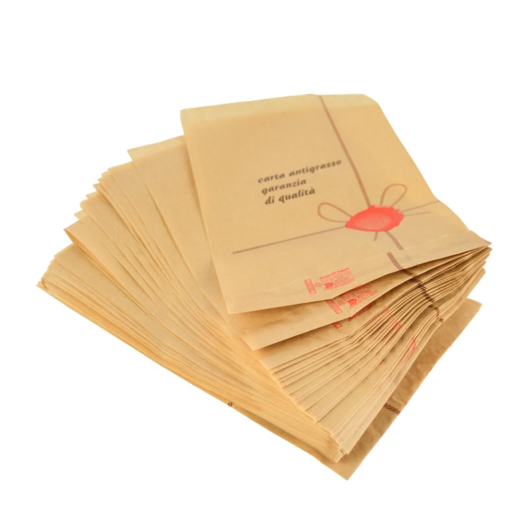 PZ 1000 SACCHETTI ANTIGRASSO 16,5 X 24 CM APERTI LATERALMENTE PER PANINI, HOT DOG, PIZZA E FOCACCIA