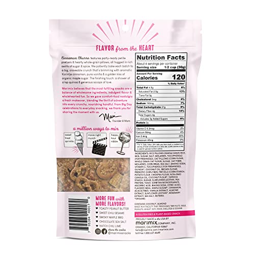 Marimix Snack Mix | Cinnamon Churro 3 Pack | Crunch Baked Sweet & Salty Savory Plant Based Naturally Gluten Free Whole Grain Fiber Charcuterie Pretzel Trail Party Mix | No Artificial Ingredients #TOP6