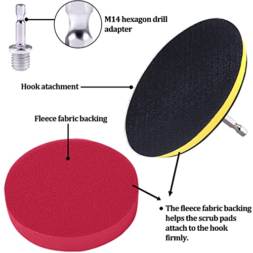 SIQUK 8 Piezas Esponja Pulir para Coche 180mm Esponjas Pulido Coche Kit de Almohadillas de Pulido de Espuma Accesorio de Pulido con Adaptador de Taladro M14 para Coche Encerado Lijado - imagen 5