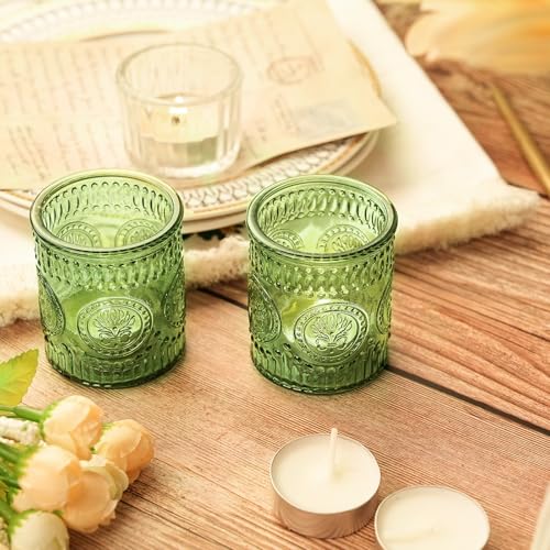 30pcs Votive Candle Holders for Christmas Decor, 2x2.5iInch Glass Tea Light Candle Holders for Winter Table, Green Votives for Wedding, Christmas, Party Decor & Gift-Giving​ by TRIRITE - Image 4