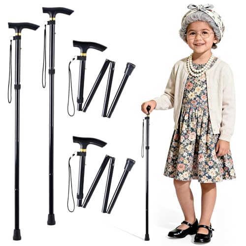 ARQRHTLY 2 Pcs 100 Days Cane, 33 in Costume Walking Cane, Black Adjustable Walking Stick, Funny Old...