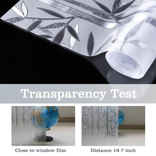 Image of Elton 3D Window Films Privacy Film Self Adhesive Decorative Film for Bathroom Door Window Heat Control Anti UV (Green Flower) - 24 x 144 inches