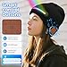 MISERWE Music Dance Light Beanie Hat, Unisex Rechargeable Headlamp Beanie with 20 LED Lights and Detachable Mic, Wireless Music Beanie Hat for Men Women Black