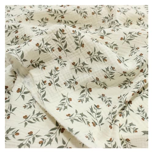 Tissu en coton brodé double gaze seersucker pour coudre avec amour les souvenirs de bébé