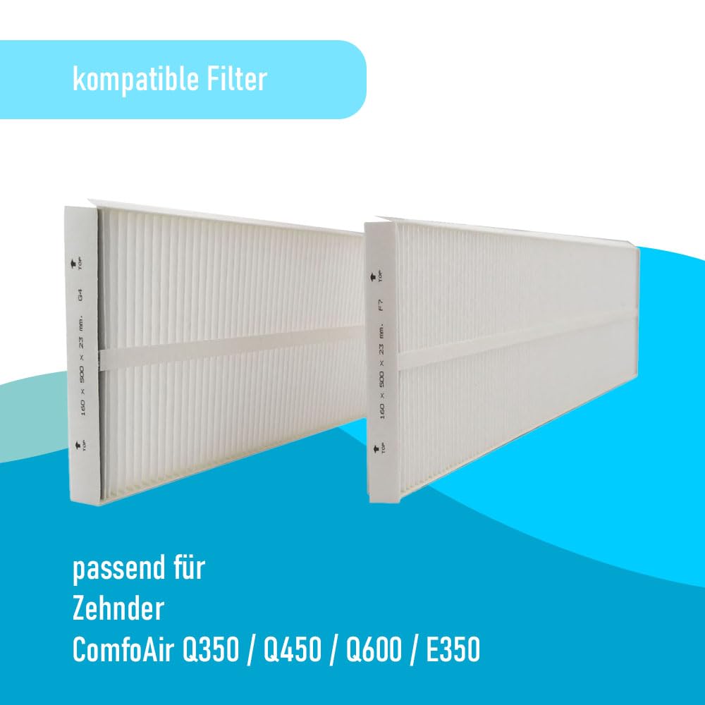 Zehnder kompatibles Filterset F7/G4 ComfoAir Q350/450/600, passend für Zehnder ComfoAir Q350, Q450 und Q600