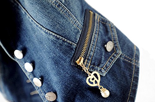 Kedera Women's Lapel Washed Blue Denim Vest Button Up Waistcoat Jean Jacket4