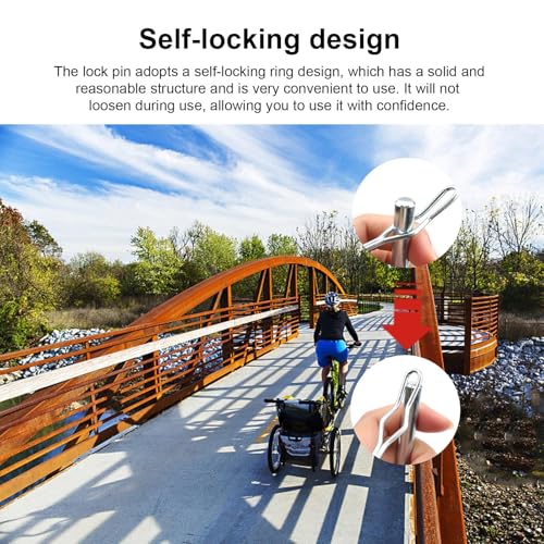 TIANLIN Sicherungsstift 4 Stück Rohrklappsplinte 8,0mm x 70mm, Kohlenstoffstahl Klappsplint in D-Form mit Schlüsselring Anti Verlust Seil, für Autos, Anhänger, Fahrräder