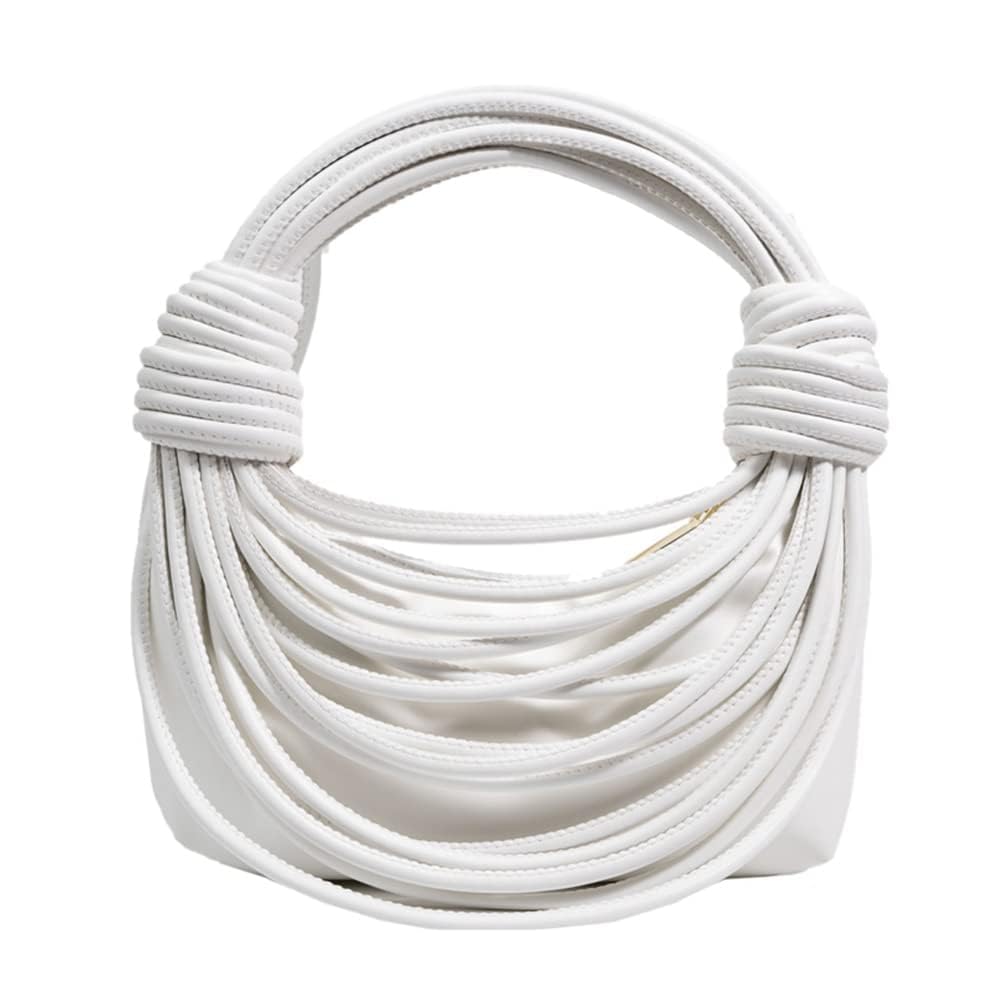 Bukela Women Shoulder Clutch Satchel Mini Tote Zipper Evening Leather Bag White