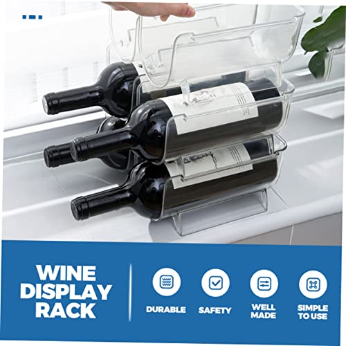 Soporte para botellas de vino de 4 piezas blanco PET miniatura 2