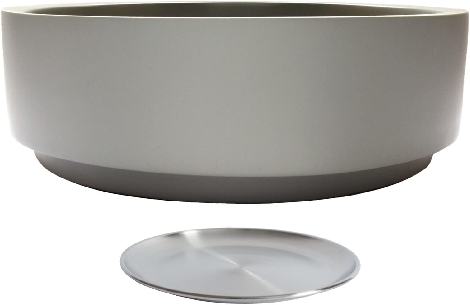 12 Inch Cement Succulent Planter Bowl with Drainage Hole and Saucer, Concrete Pot for Indoor and Outdoor, Moss Bowl Centerpiece
