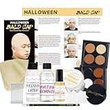 Actabostte Halloween Bald Caps Costume Kit for Woman & Men - Realistic Latex Bald Cap with Adhesive Glue & Remover - Complete Makeup Set for Halloween, Zombie, Cosplay, Costume, SFX, Dress-Up Party