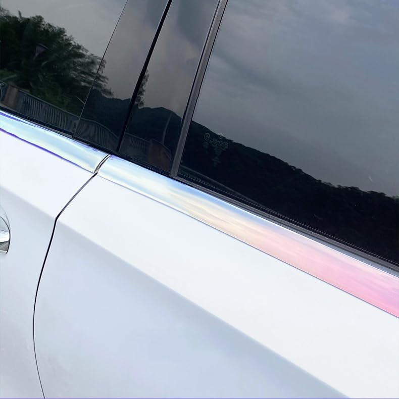 Miniatura 5 de Moldura universal para automóvil, automóvil, bicicleta, de 16 pies, color iridiscente, moldura exterior e interior, para parachoques, ventanas,