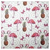 Maison Charlô | Set of 4 100% Synthetic Cloth Napkins Pineapple Flamingo 16" by 16" | Dining Table D