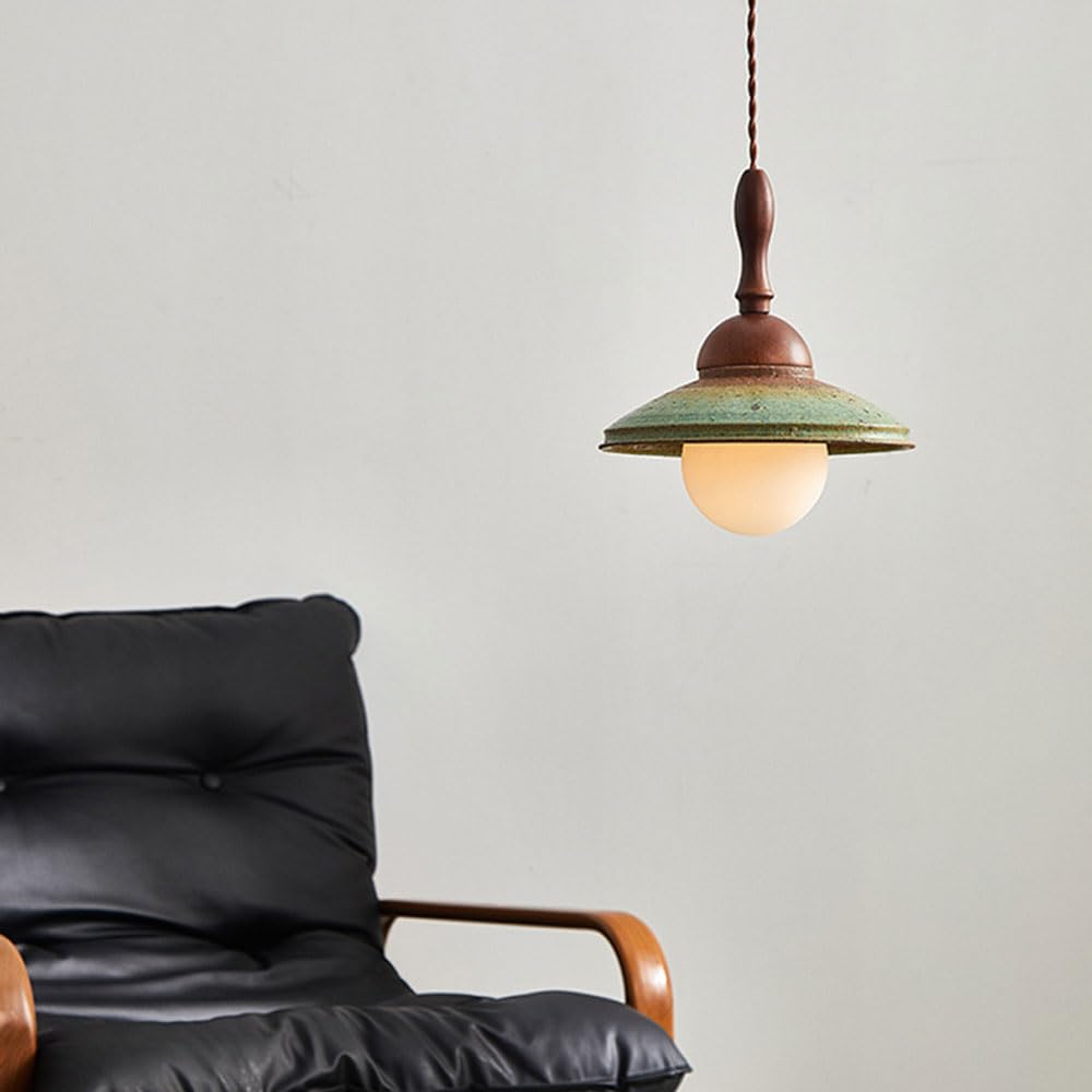 Lampa wisząca LED, żyrandole, 8,6 '' ceramiczna wyspa kuchenna, klosz w kształcie szyszki sosnowej, drewniany żyrandol do jadalni, stolik nocny, kuchnia, przedpokój