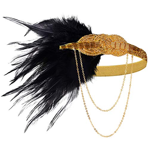 Babeyond 1920S Flapper Accessories Gatsby Costume Accessories Set 20S Flapper Headband Pearl Necklace Gloves Plastic Holder #TOP1