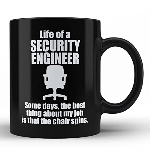 Sarcasm-Funny-Gift-Mug-For-Security-Engineer-Life-of-a-Security-Engineer-Black-Coffee-Mug-By-HOM-Unique-Gift-Idea-for-Office-Friends-Colleagues-Co-Workers-Mentors-Seniors-Bosses